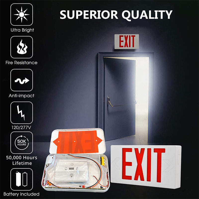 LED Emergency Exit Sign Light-With Battery Backup-UL Listed - LEDLIGHTING WHOLESALE