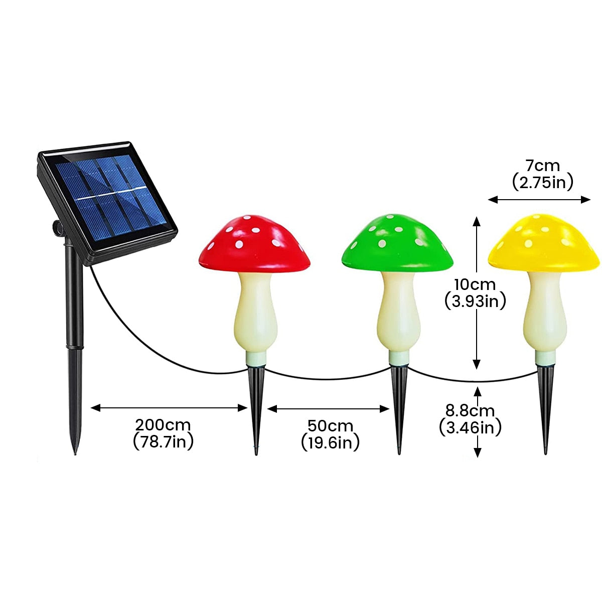 4.5M Outdoor Solar Garden Lights Cute-Mushroom Shape Decorative Lamp - LEDLIGHTING WHOLESALE