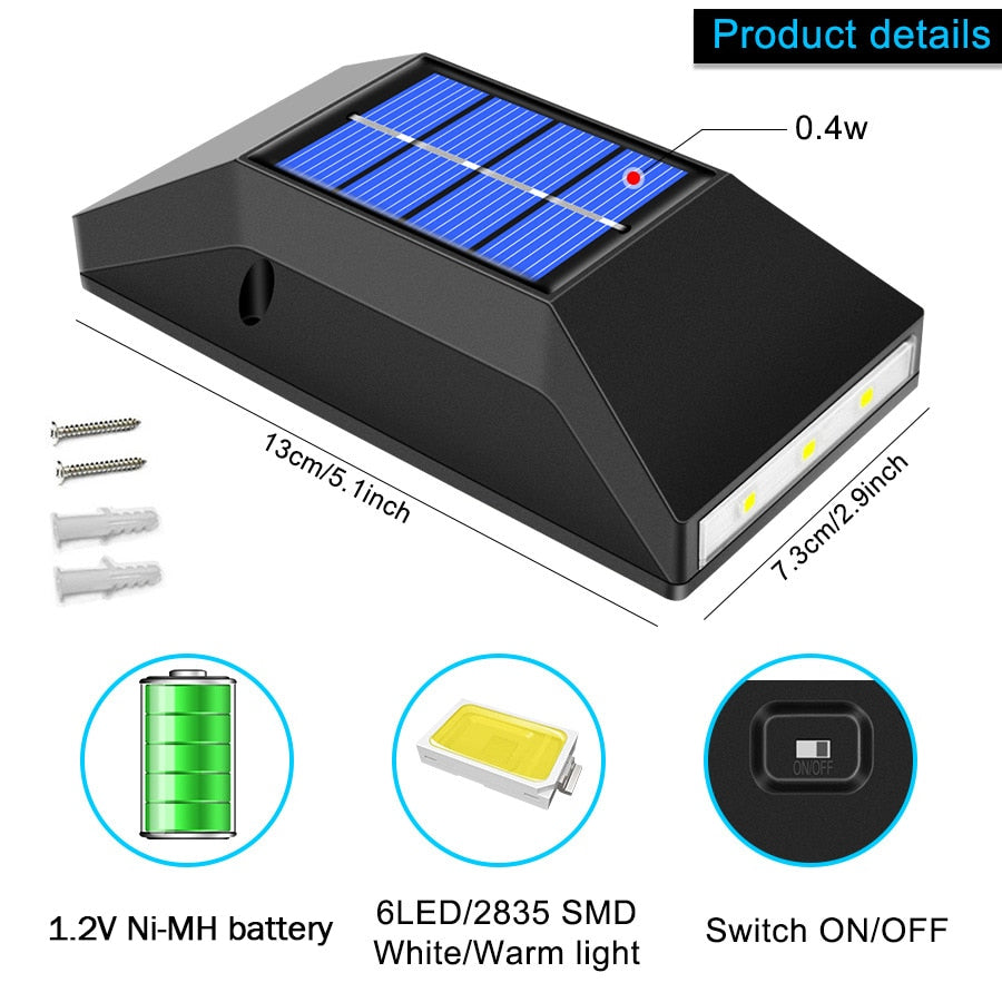 Solar LED Light For Garden Decor -Sconces Wall Lamps - LEDLIGHTING WHOLESALE