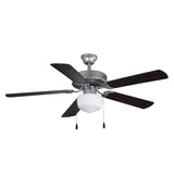 Mainstays 52 inch Downrod Ceiling Fan with Light Kit, Satin Nickel, 5 Blades, Reverse Airflow ceiling fans  celing fan