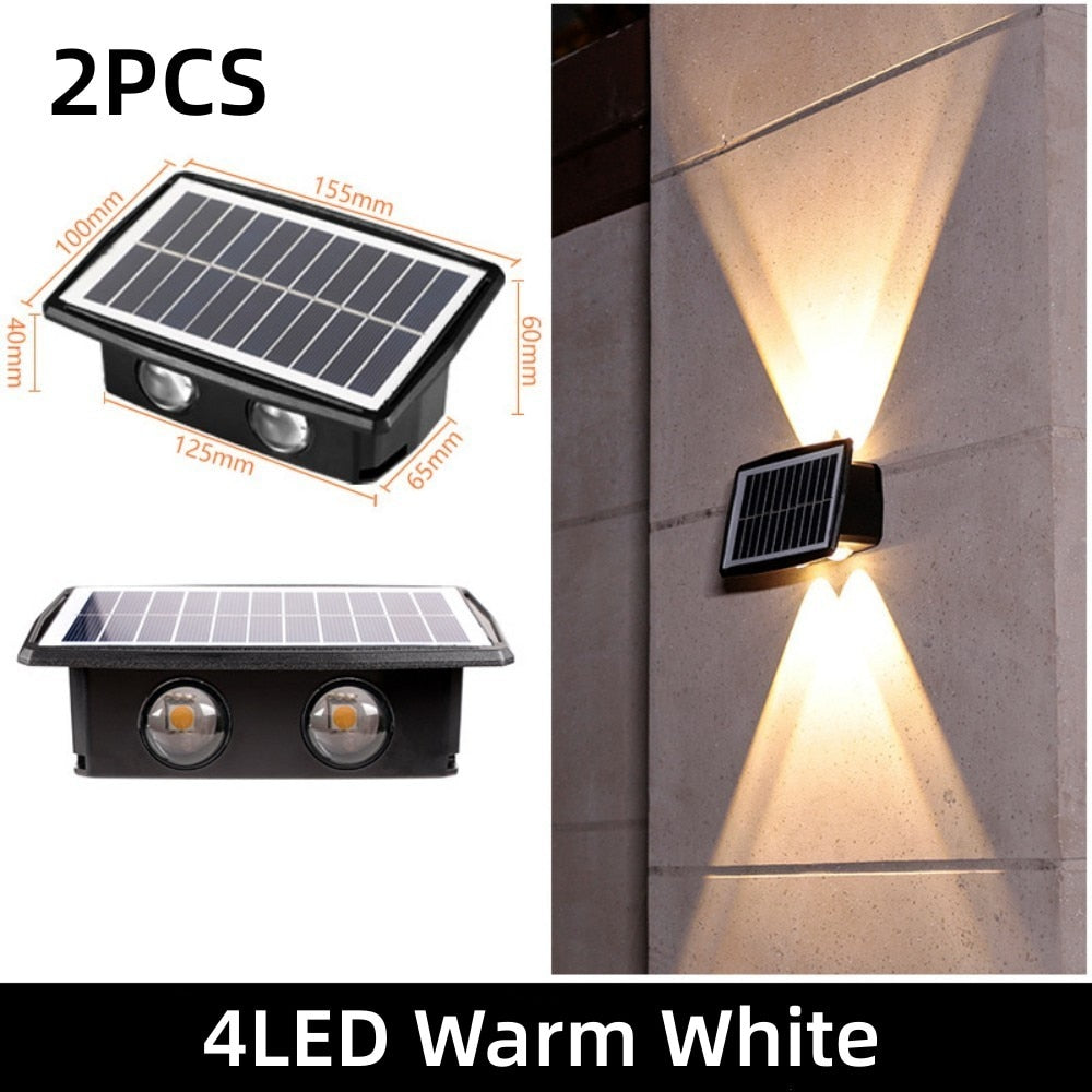 Solar Wall Light- LED Outdoor External Sconce- IP65 Waterproof - LEDLIGHTING WHOLESALE