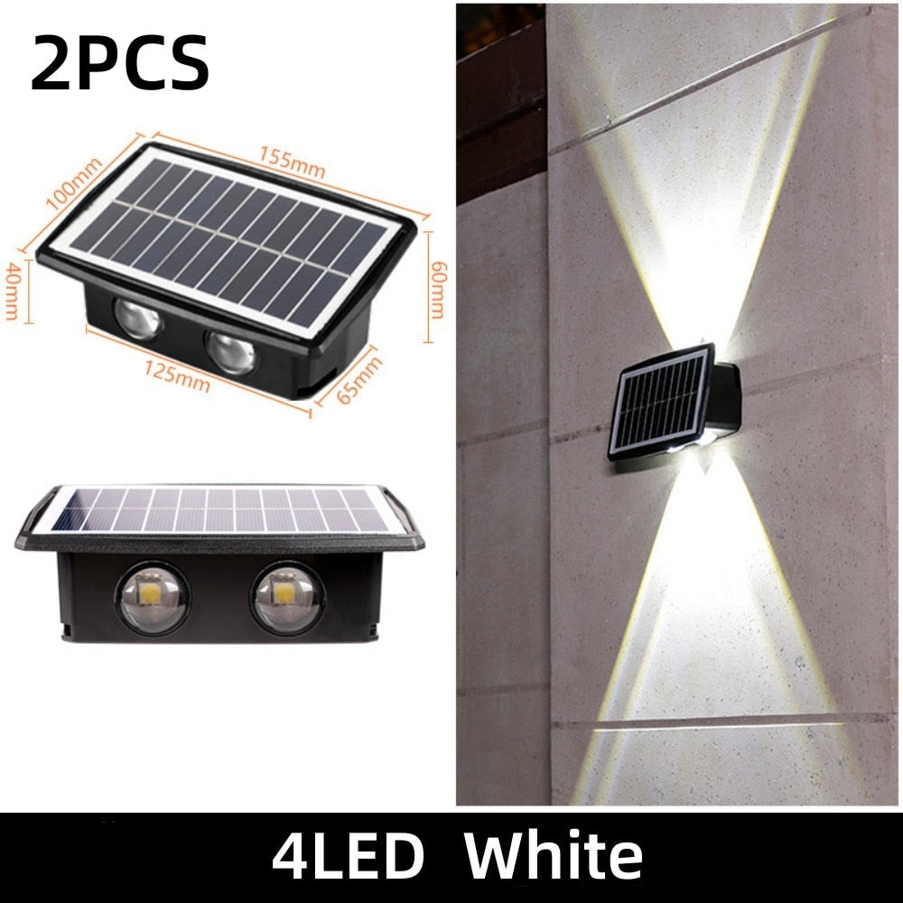 Solar Wall Light- LED Outdoor External Sconce- IP65 Waterproof - LEDLIGHTING WHOLESALE