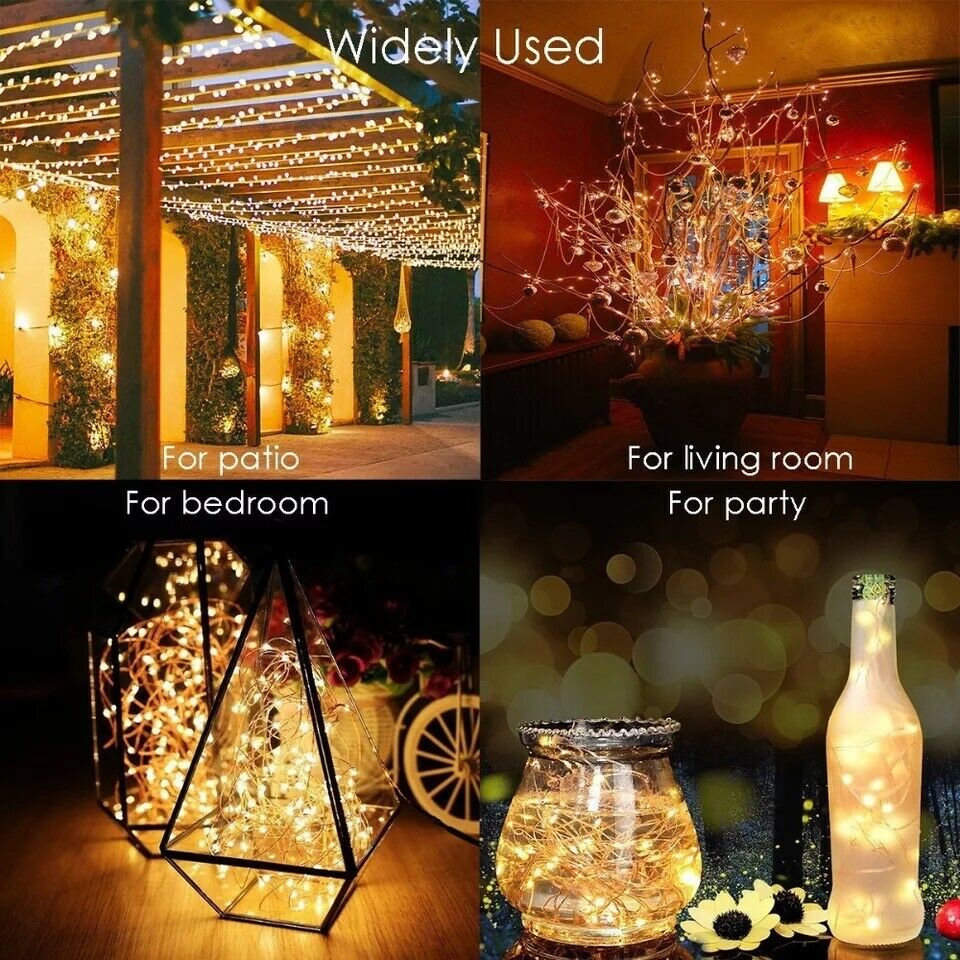 Outdoor LED Solar String Lights- Waterproof- Copper Wire Xmas Garden Party Decor - LEDLIGHTING WHOLESALE