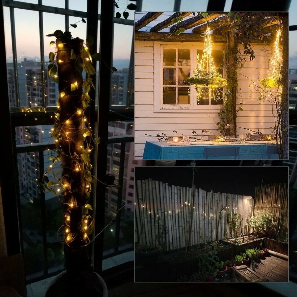 Outdoor LED Solar String Lights- Waterproof- Copper Wire Xmas Garden Party Decor - LEDLIGHTING WHOLESALE