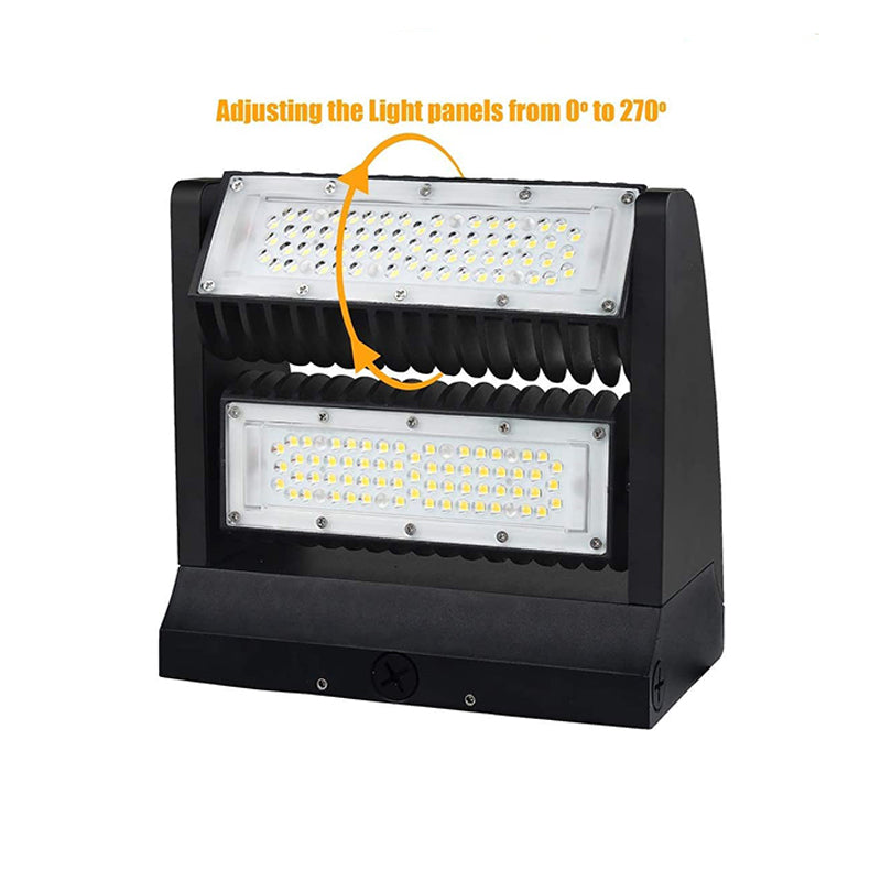 80W Rotatable LED Wallpack Light-11,200Lumens-Equivalent 400W HID/HPS-5000K-(DLC+UL)-5 Years Warranty - LEDLIGHTING WHOLESALE