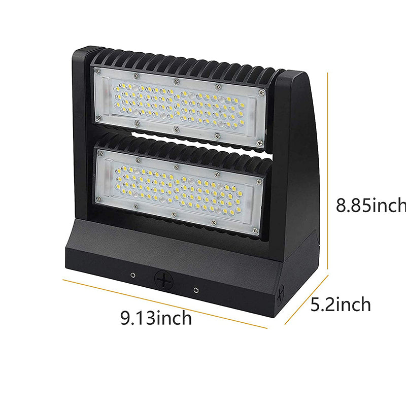 80W Rotatable LED Wallpack Light-11,200Lumens-Equivalent 400W HID/HPS-5000K-(DLC+UL)-5 Years Warranty - LEDLIGHTING WHOLESALE